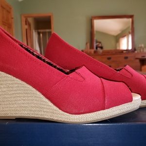 Red Espadrille Wedge